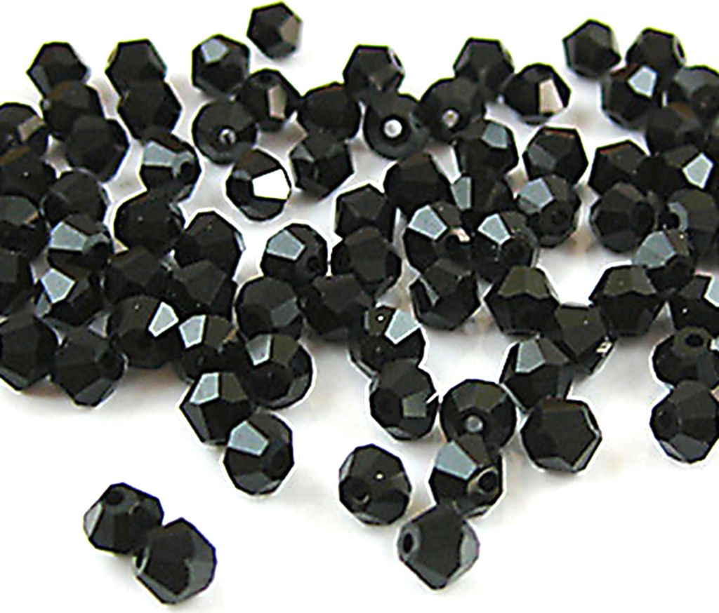 100 Teile/satz 4mm Spacer Lose Perlen Facettierte DIY Doppelkegel Form Schmuck Erkenntnisse für Zuhause-Schwarz