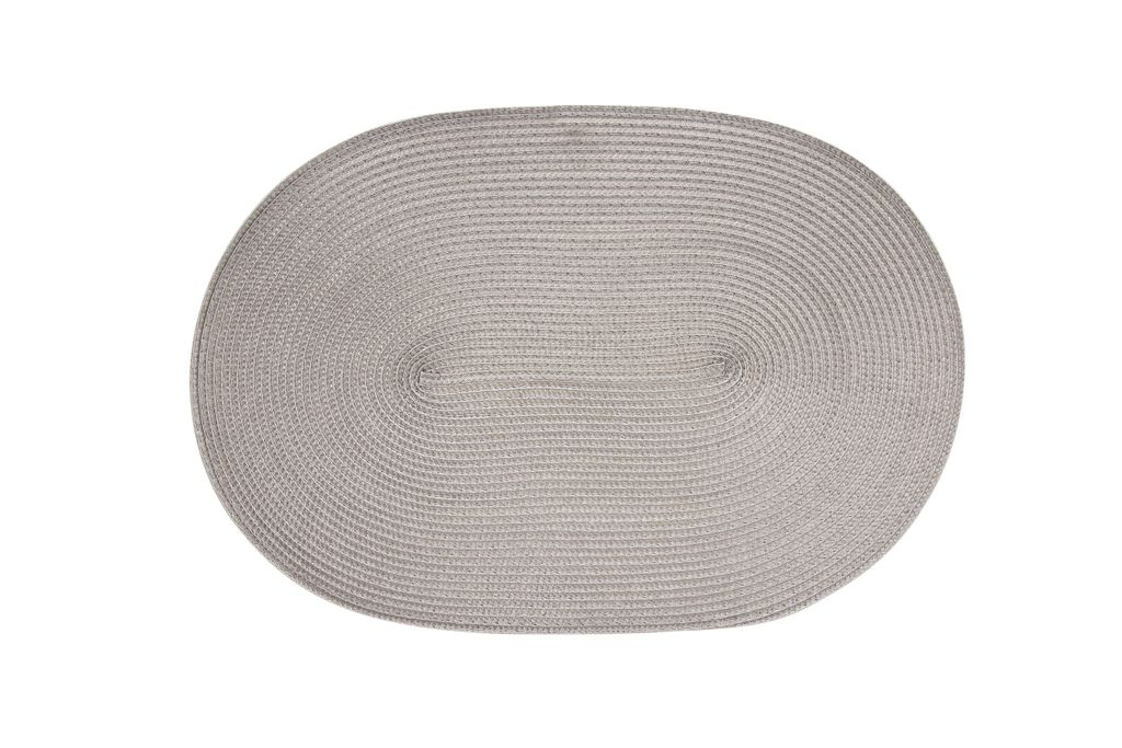Continenta Tischset Oval, Platzset, Platzdecke, Platzmatte, Untersetzer, Kunststoff, 45 x 31 cm, Grau, 6612