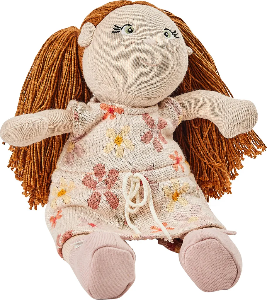 Poupée en peluche Rose Smallstuff - Jouet doux en tricot de coton