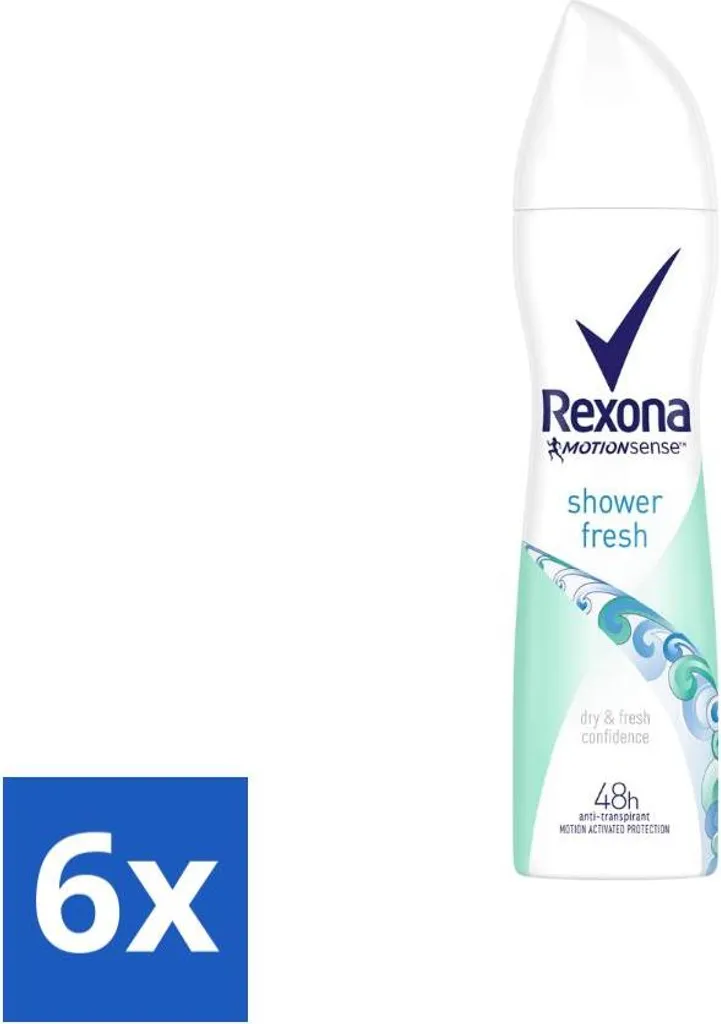 Rexona Shower Fresh Antitranspirant 48h - Pack de 6 Sprays de 150ml