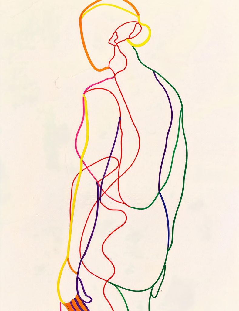 Poster 50x65cm Regenbogen Umriss
