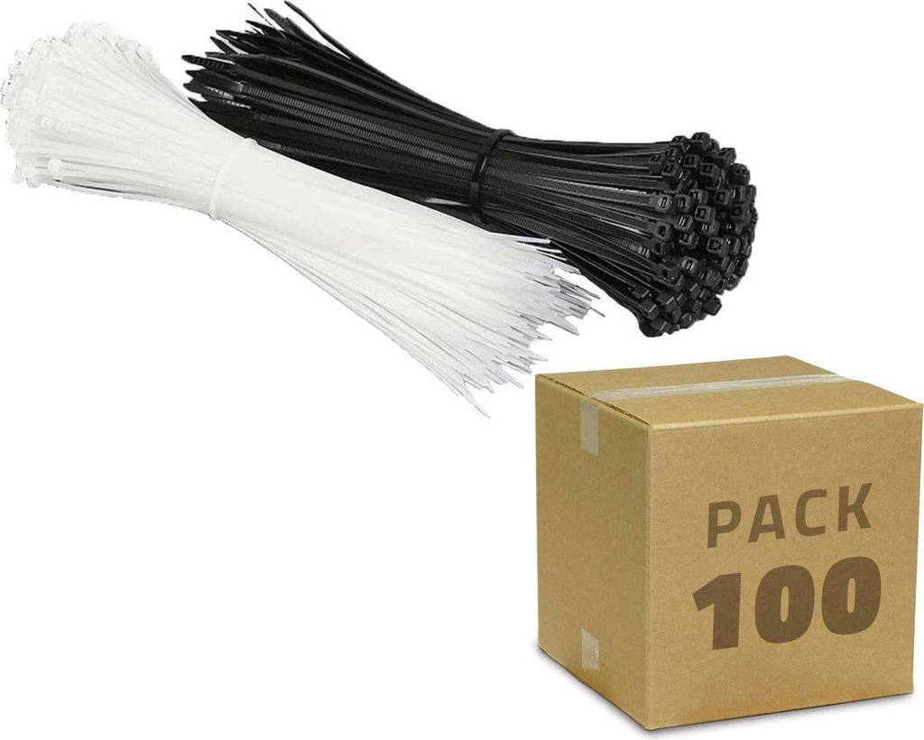 100er Pack Kabelbinder 3.6x200 mm Schwarz