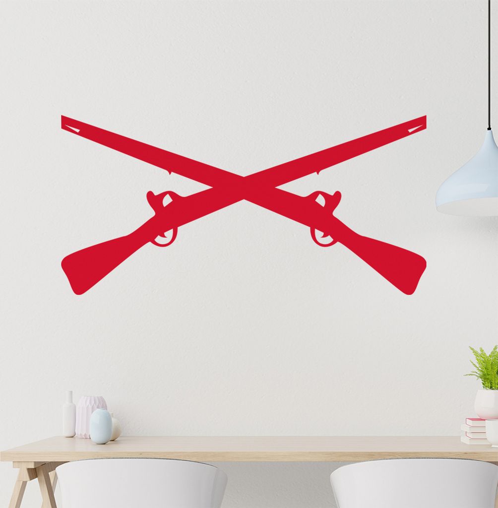 Gekreuzte Gewehre Wandtattoo in 6 Größen - Wandaufkleber Wall Sticker - Dekoration, Küche, Wohnzimmer, Schlafzimmer, Badezimmer