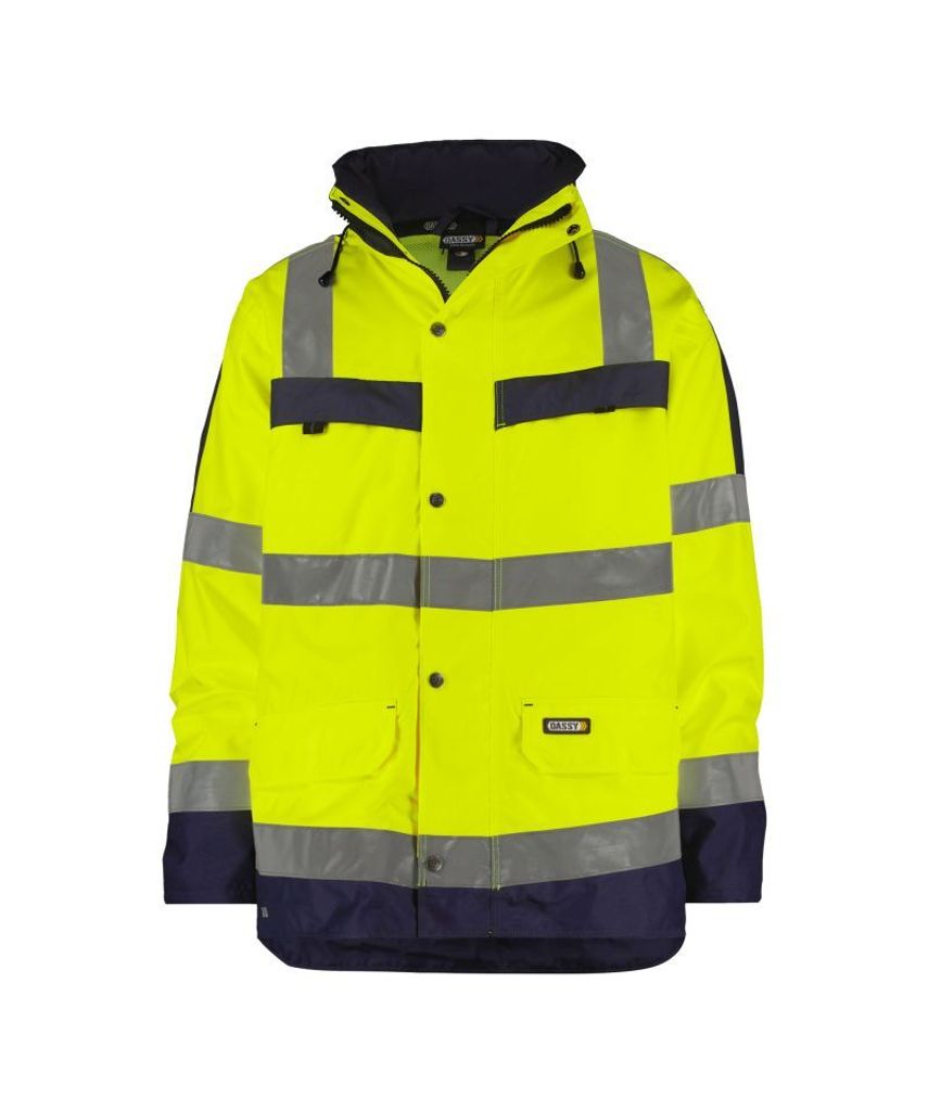 DASSY Atlantis Warnschutz Regen-Parka NEONGELB/DUNKELBLAU Gr.XL Länge: STANDARD
