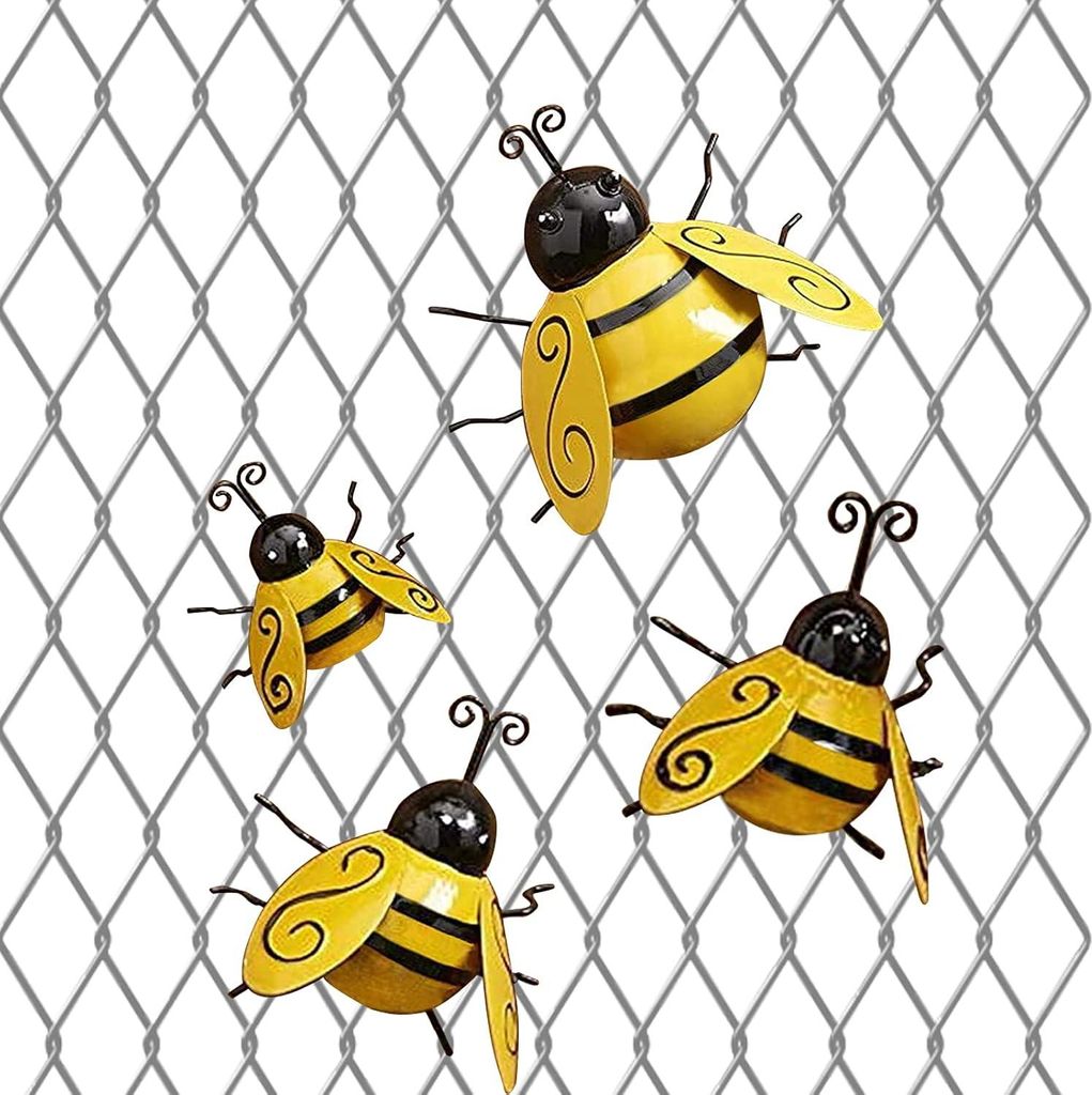 Metall-Hummel-Gartendekor, Hummel-Kunst-Wanddekor, Metall-Hummel-Gartenornamente für den Außenbereich, Rasen/Bar/Café/Laden, Wandbehang, Hummel-...