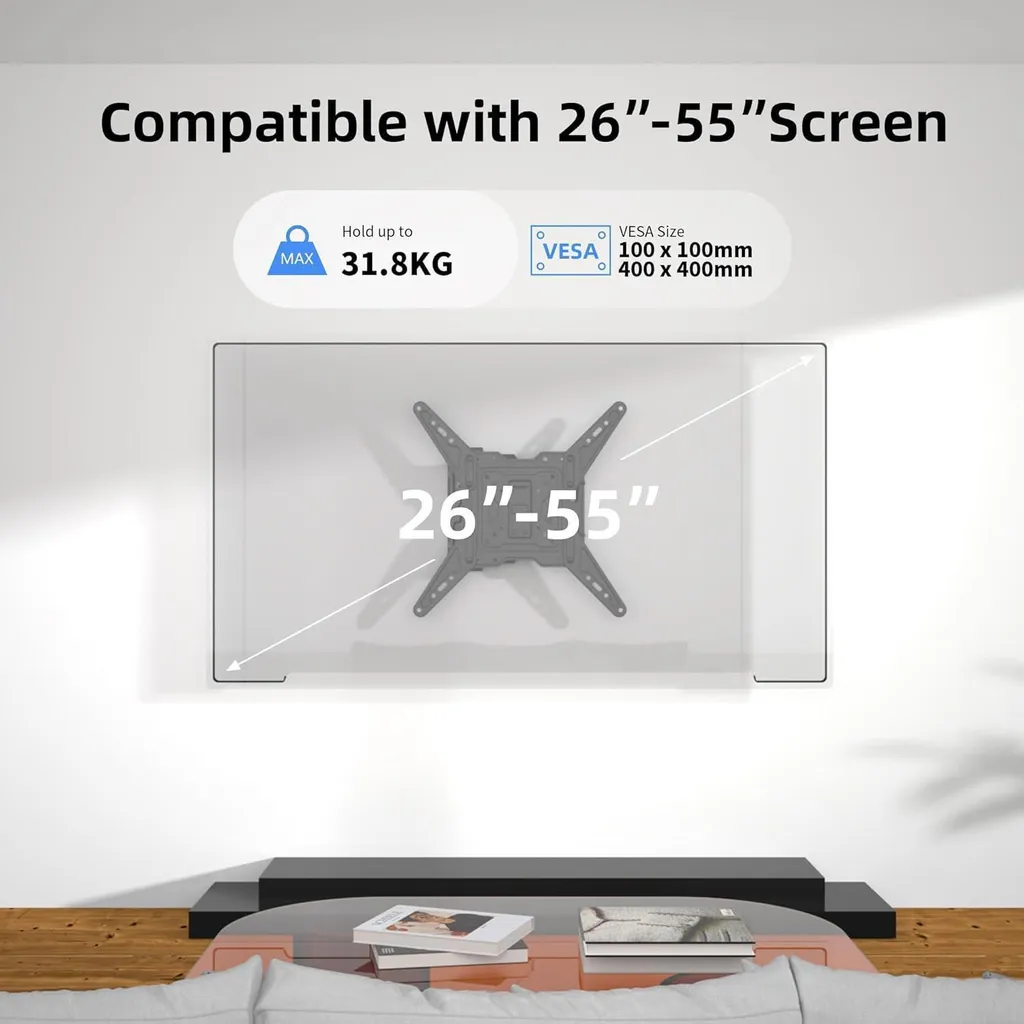 Support Mural TV Orientable : Gain de Place pour Petit Salon et Moniteur PC