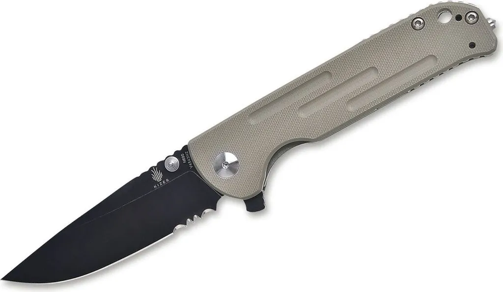 Couteau robuste Justice G10 Marron avec lame en acier inoxydable noir