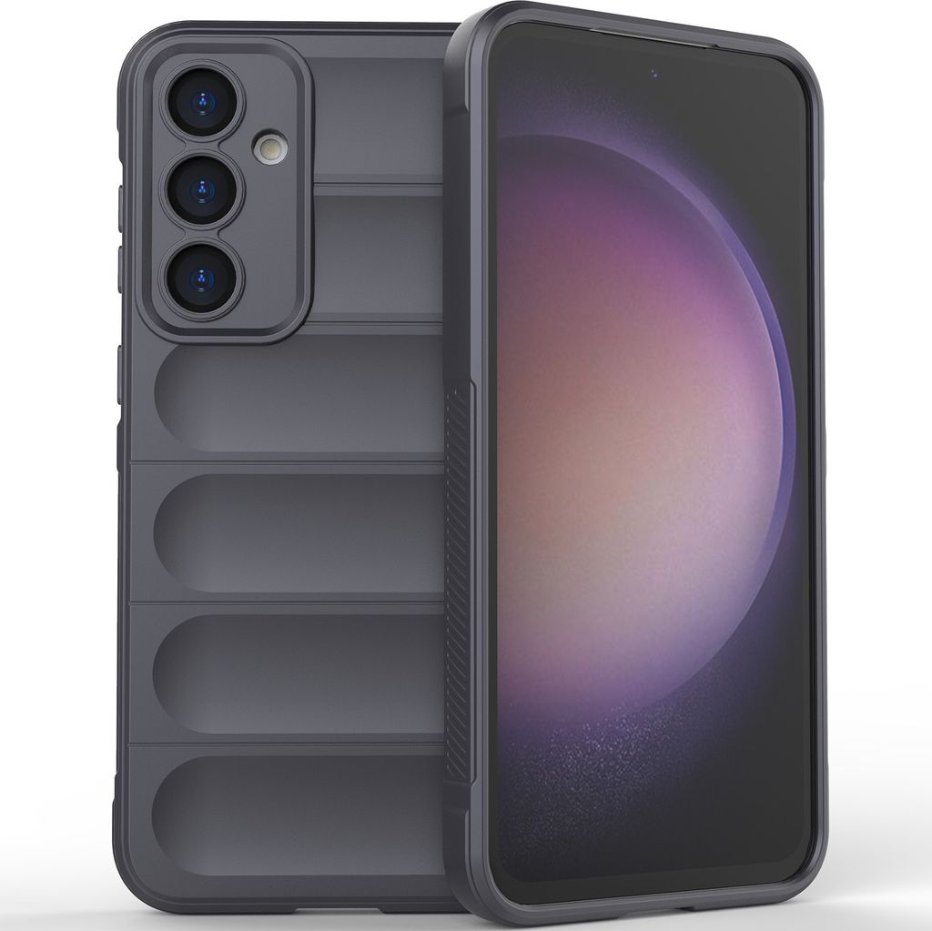 Handyhülle für Samsung Galaxy S23 FE 5G Weich TPU Silikon Stossfest Anti-rutsch Hülle Dunkelgrau