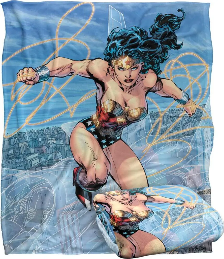 Wonder Woman Couverture Action Pose TV19297 Plaid Douillet Taille Unique
