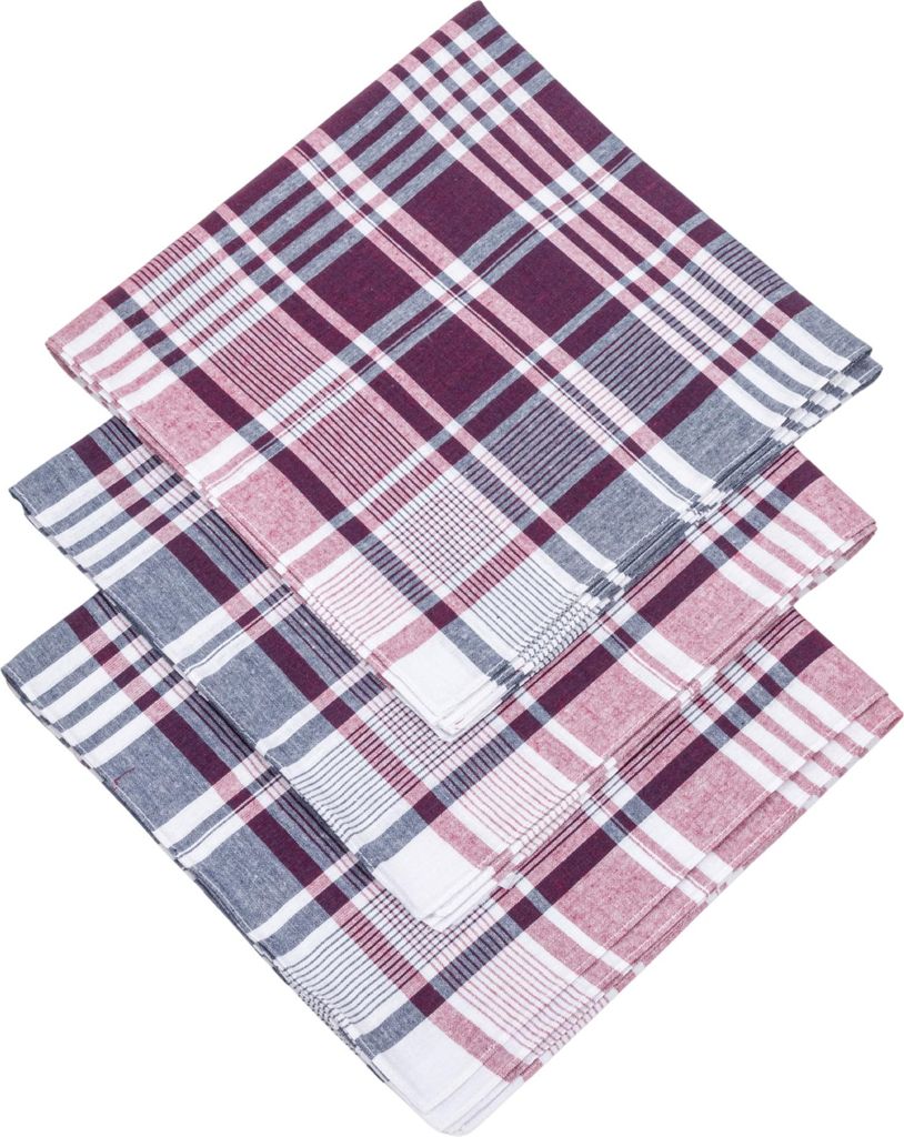 D&L Luxe Bordeaux Arbeitshandtuch-Set – 12 Stück – 100 % Baumwolle – 50 x 50 cm
