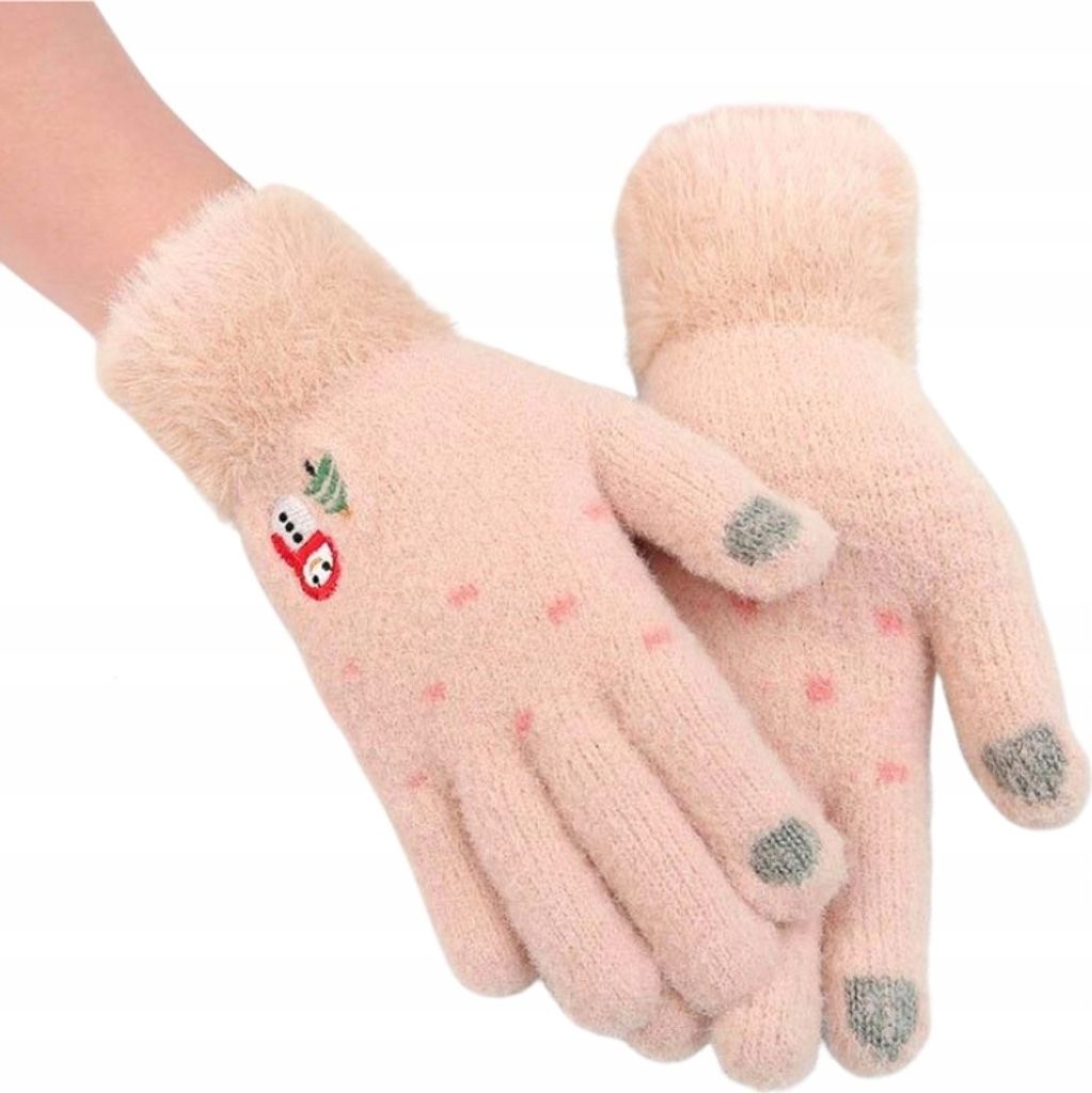 Damenhandschuhe - Warm - Weiches Material - Touchscreen - Weihnachtsstickerei - Elegant - Universalgröße