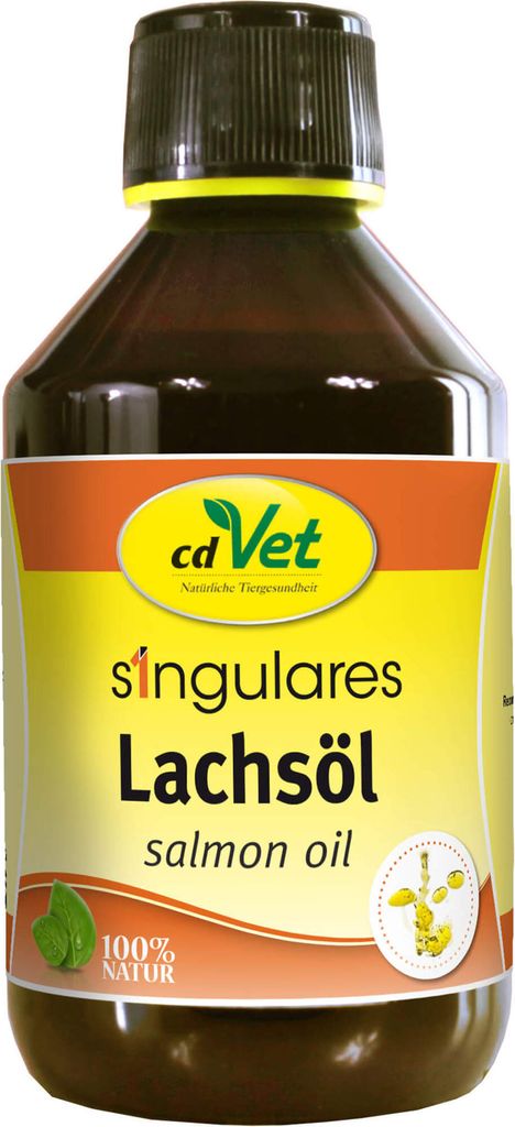 cdVet Singulares Lachsöl 250 ml, Katze / Hund, Flüssigkeit, Allgemeiner Gesundheitszustand, Adult, Omega-3, Flasche