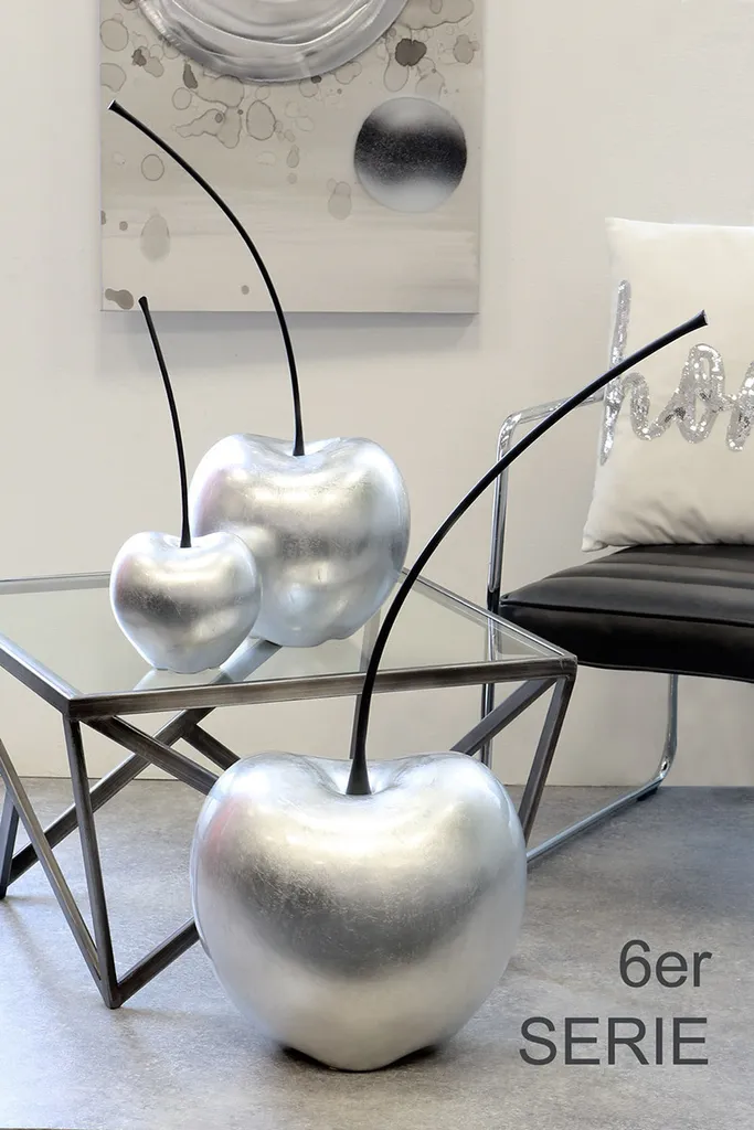Oggetto Artistico Gilde Ciliegia Argento 25cm | Modern Home Decor