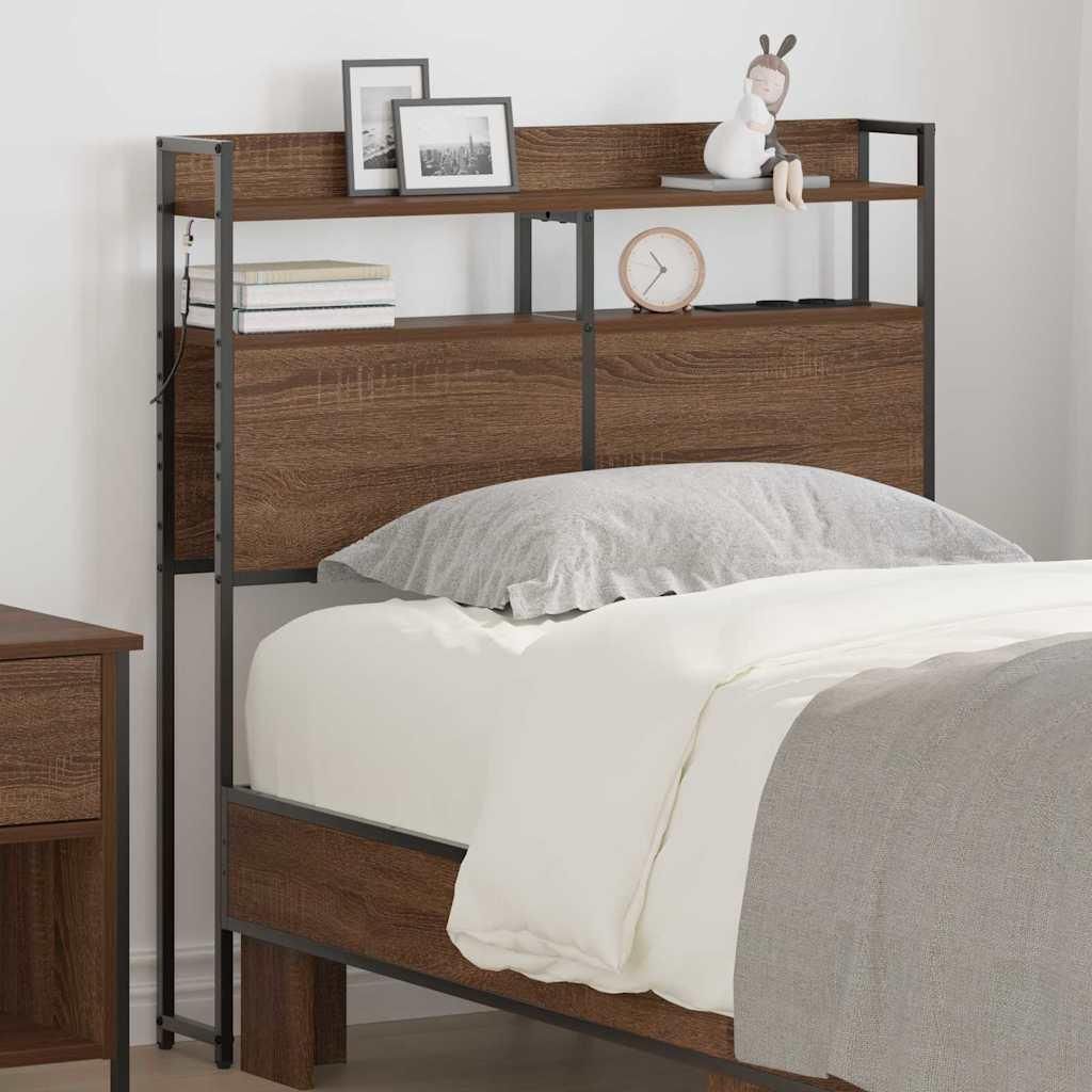 Möbel Stauraum-Kopfteil Braun Eiche 90 cm Holzwerkstoff - Kopfteile 859679