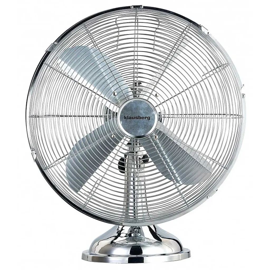 Ventilateur de table puissant Klausberg 40 cm en métal argenté 50W