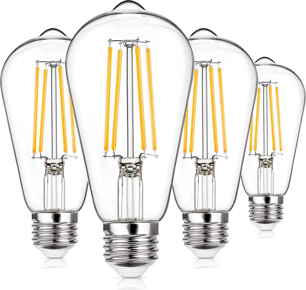 4pcs LED Glühbirne 4W E27 Filament Leuchtmittel Warmweiß Produktbild 