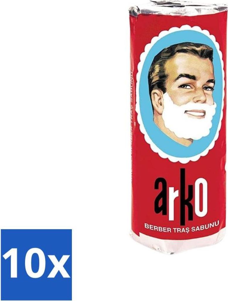Arko - Rasierseife - Pflegt und schützt die Haut - 75 ml - Vorteilspack - 10 Stücke