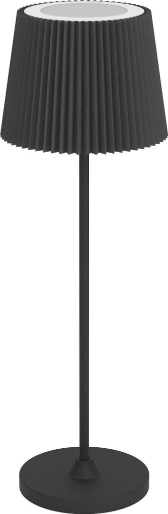 EGLO LED Akku Tischleuchte Leonero, Tischlampe kabellos, schwarze Nachttischlampe, touch dimmbar, USB aufladbar, warmweiß-neutralweiß