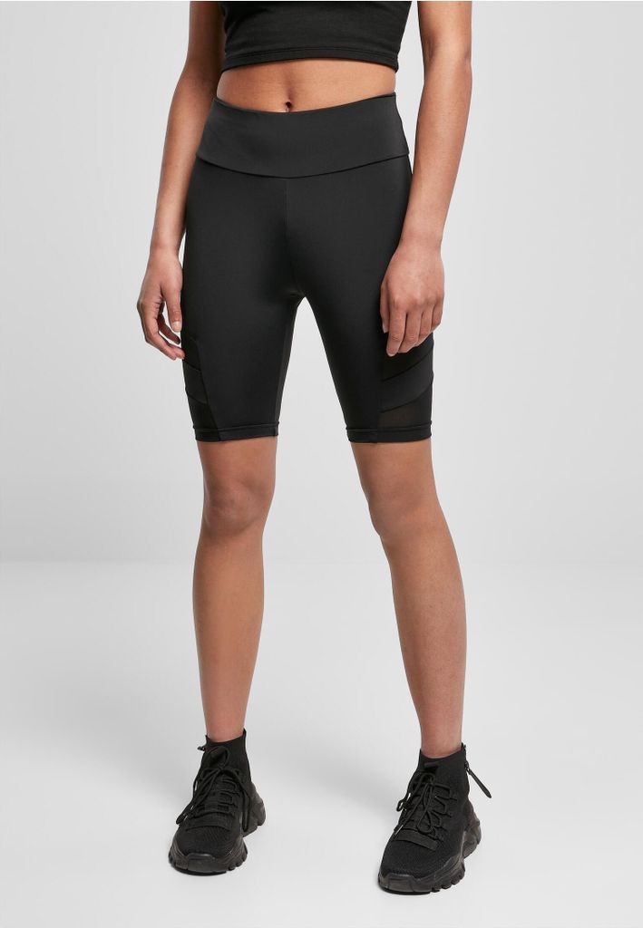 Urban Classics TB4354 | Ladies High Waist Tech Mesh Cycle Shorts Radlerhose - Farbe: Black - Größe: 5XL
