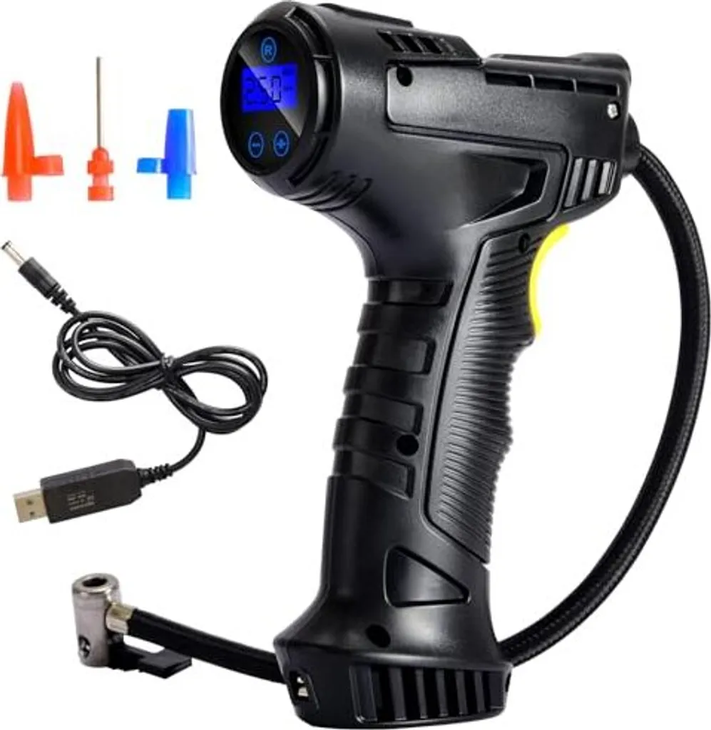 Mini Compressore Portatile 12V 2000mAh - Pompa Digitale Bici e Auto - 1