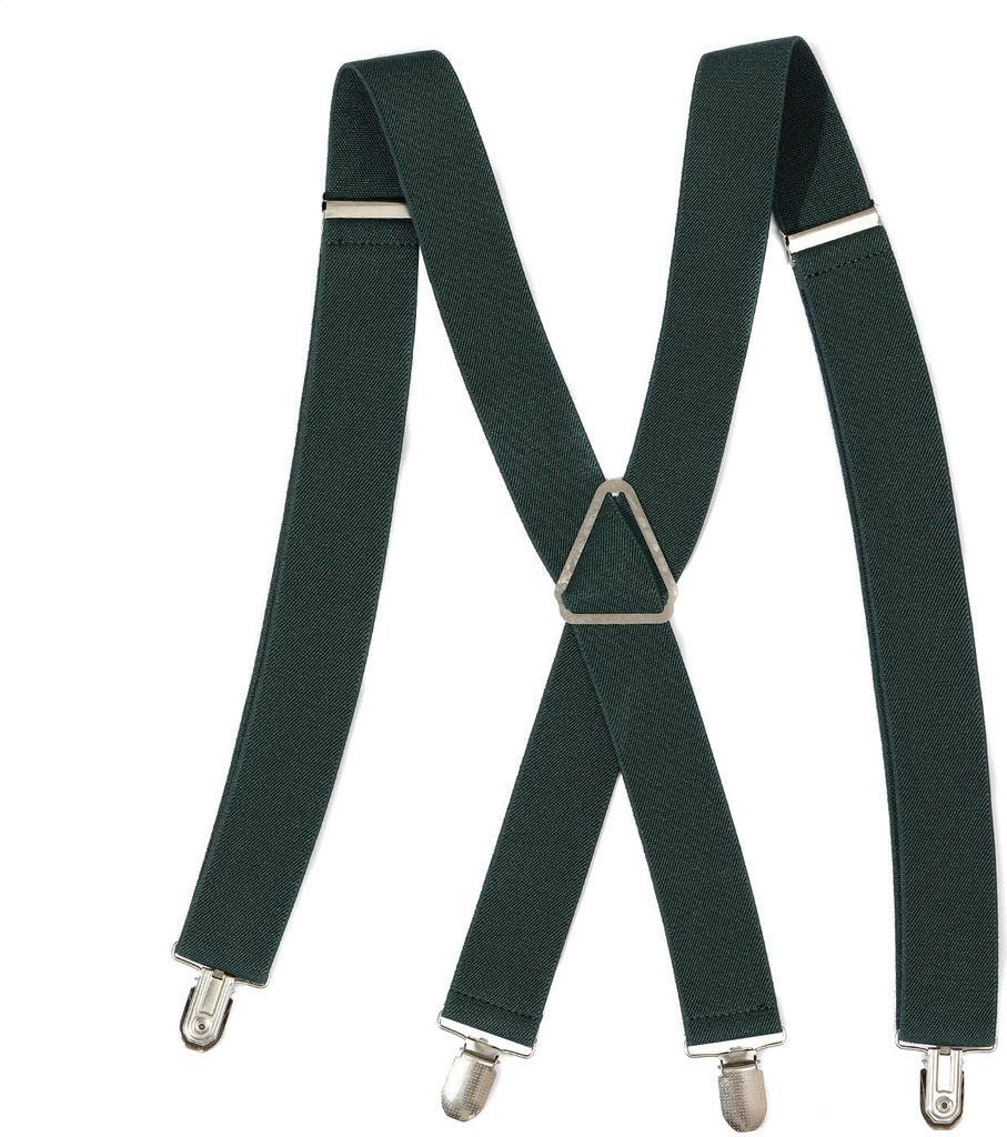 X Hosenträger Grün Clips Gravur