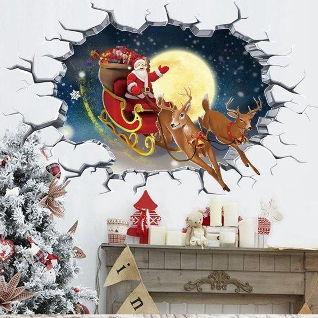 Weihnachtsfensterdekor, Schneeflocken, Selbstklebend, Glas, Innen