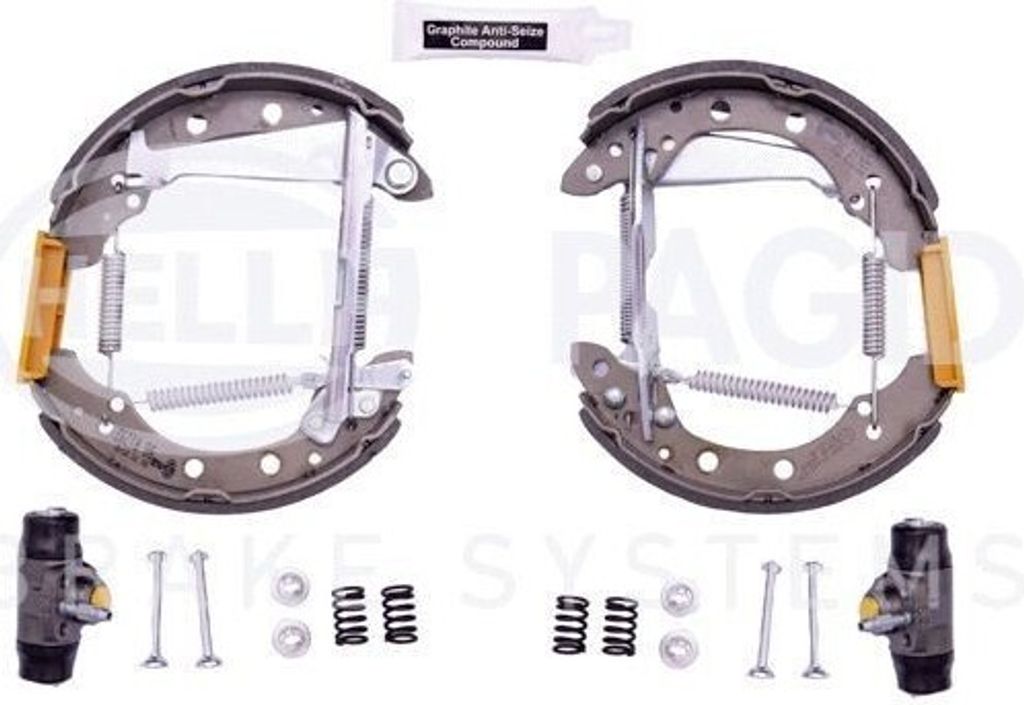 HELLA 8DB 355 005-021 - OE 7440071A Bremsbelagsatz für Arosa (6H), Felicia (6U), Caddy II (9K), Golf III (1H), Lupo (6E1, 6X1)
