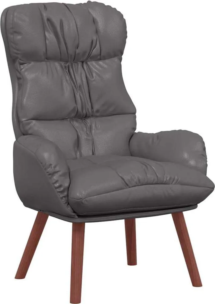 vidaXL Poltrona Grigia in Pelle Finta - Design Moderno 69x74x93 cm