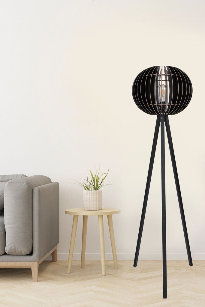 Opviq, 192- 192FLH, Schwarz, Stehlampen, MDF -Körper (Dicke: 3 mm)