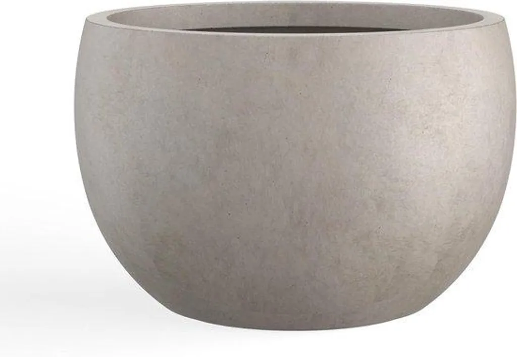 Bac à fleurs rond en béton 50cm, pot de fleurs robuste pour la terrasse