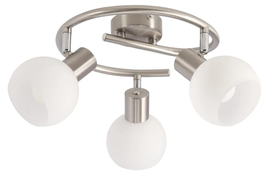 Plafonnier Novo Candellux Argent et Blanc 3xE14 en Verre 45x45 cm