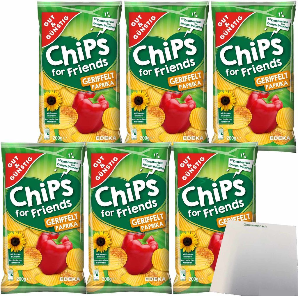 Gut & Günstig Paprika-Chips for Friends geriffelt Produktbild 