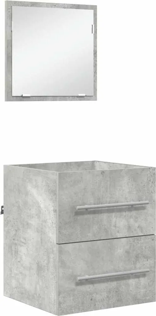 Meuble Sous Vasque Suspendu Gris Anthracite avec Structure Métal de 41cm
