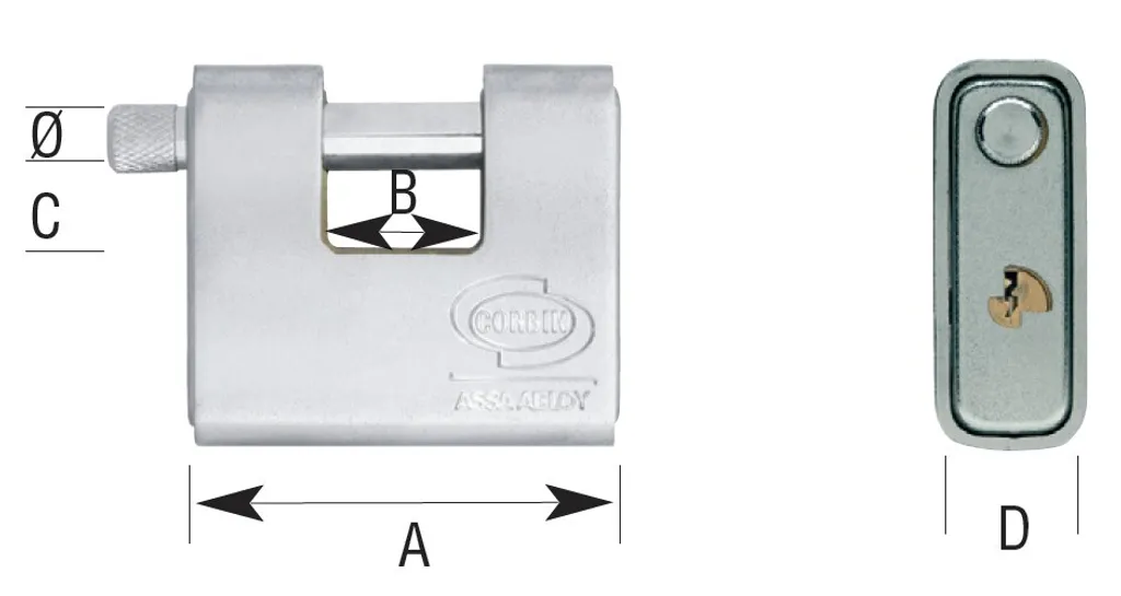 Serrure anti-effraction Corbin L-211-90 blindée avec clés uniques