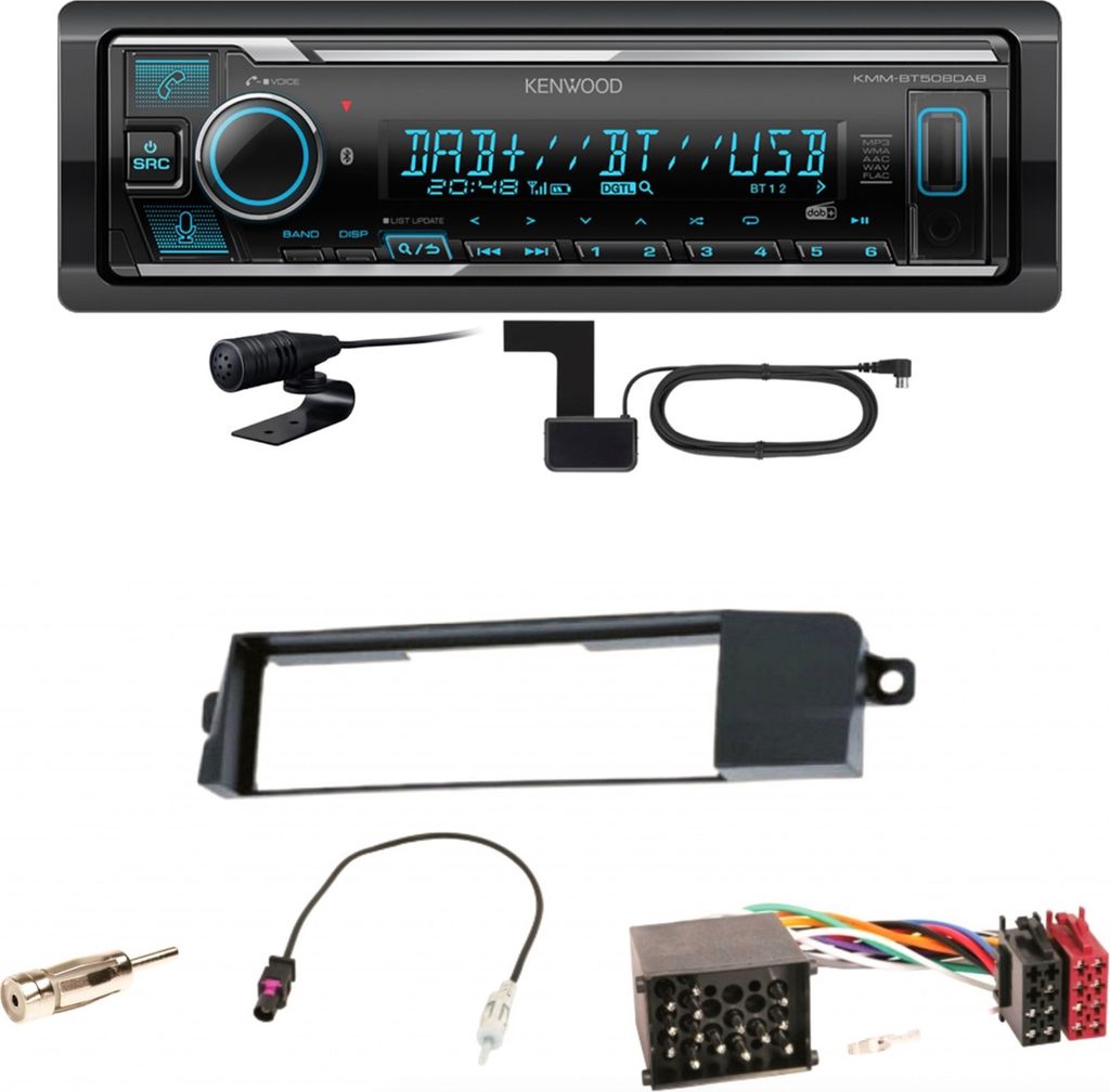 Kenwood KMM-BT508DAB Bluetooth Digitalradio USB Einbauset für BMW 3er E46