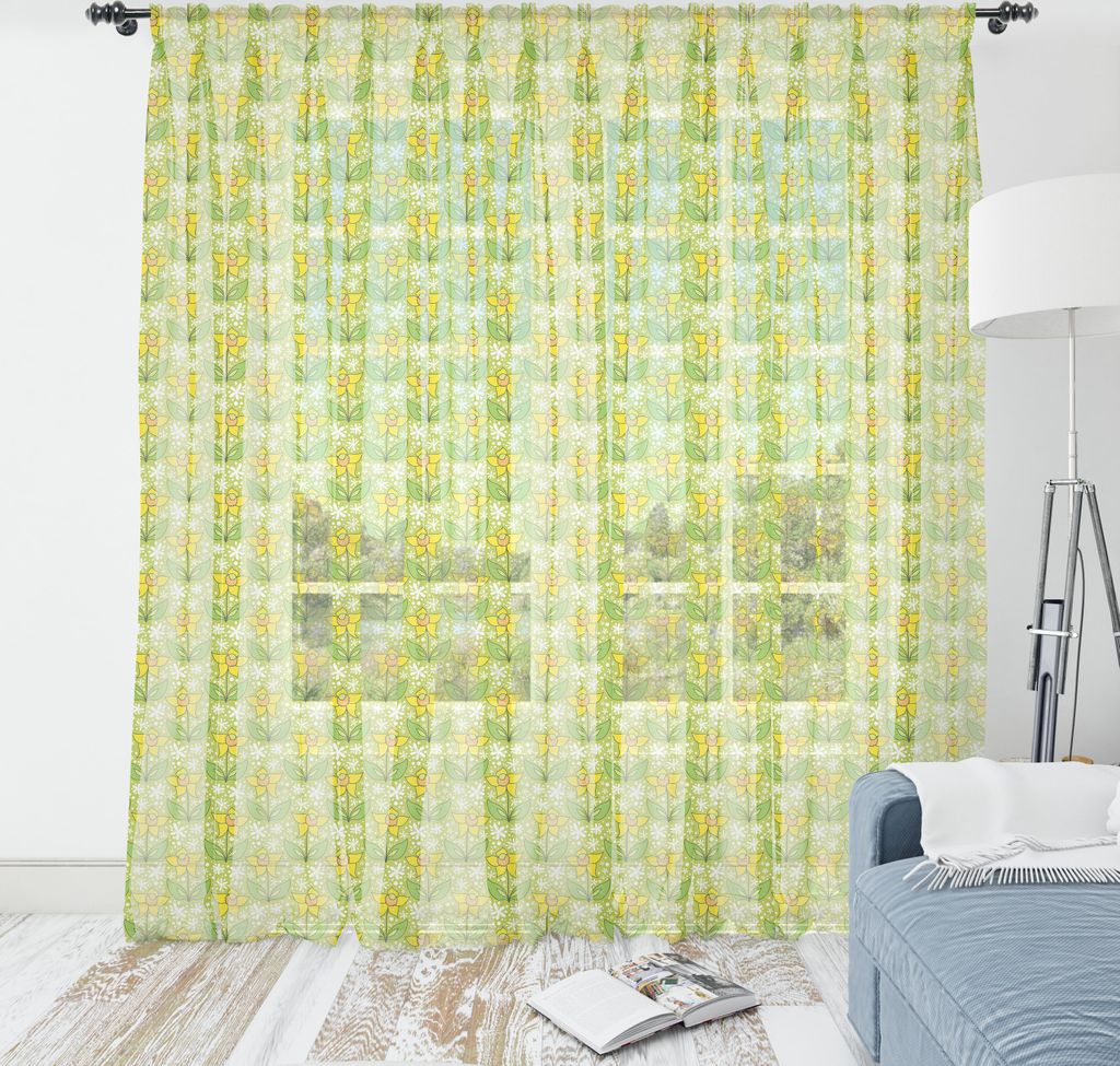 ABAKUHAUS Blumen Wandteppich, Schöne Sommer Botanik Muster mit einfachen Abstrakte Cartoonish Blumen, Wohnzimmer Schlafzimmer seidiges Satin Wandt...