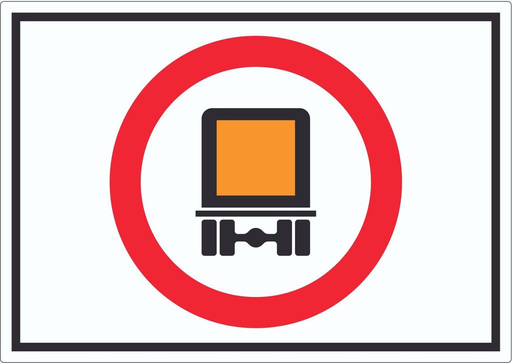 Verbot Kfz mit Gefahrgut Symbol Aufkleber A0 (841x1189mm)