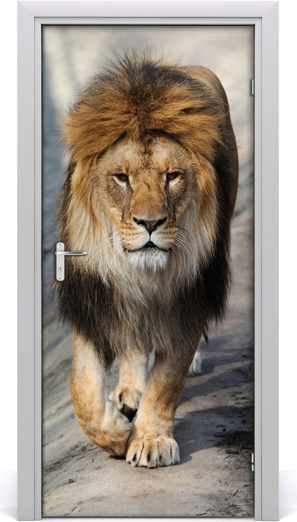 Tulup Türaufkleber 95x205 cm Dekorative Aufkleber Selbstklebend Wasserdichte Tapete Abnehmbar Schlafzimmer Wohnzimmer Wohnkultur - Lion Wand