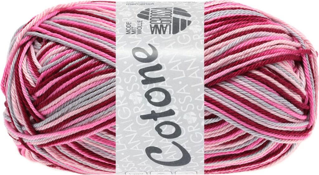 Cotone Print 327 | Rosa/Pink/Bordeaux/Hellgrau Produktbild 