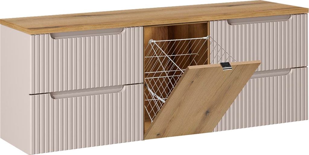 Waschtischunterschrank 160.4cm Riva mit 4 Schubladen, Kaschmir