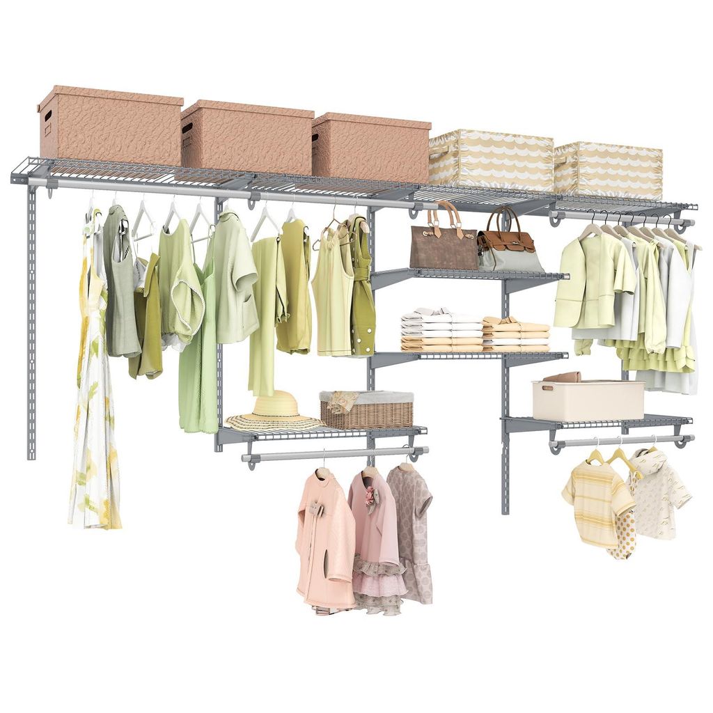 GOPLUS Wandmontierter Kleiderständer, 122-244 cm Produktbild 