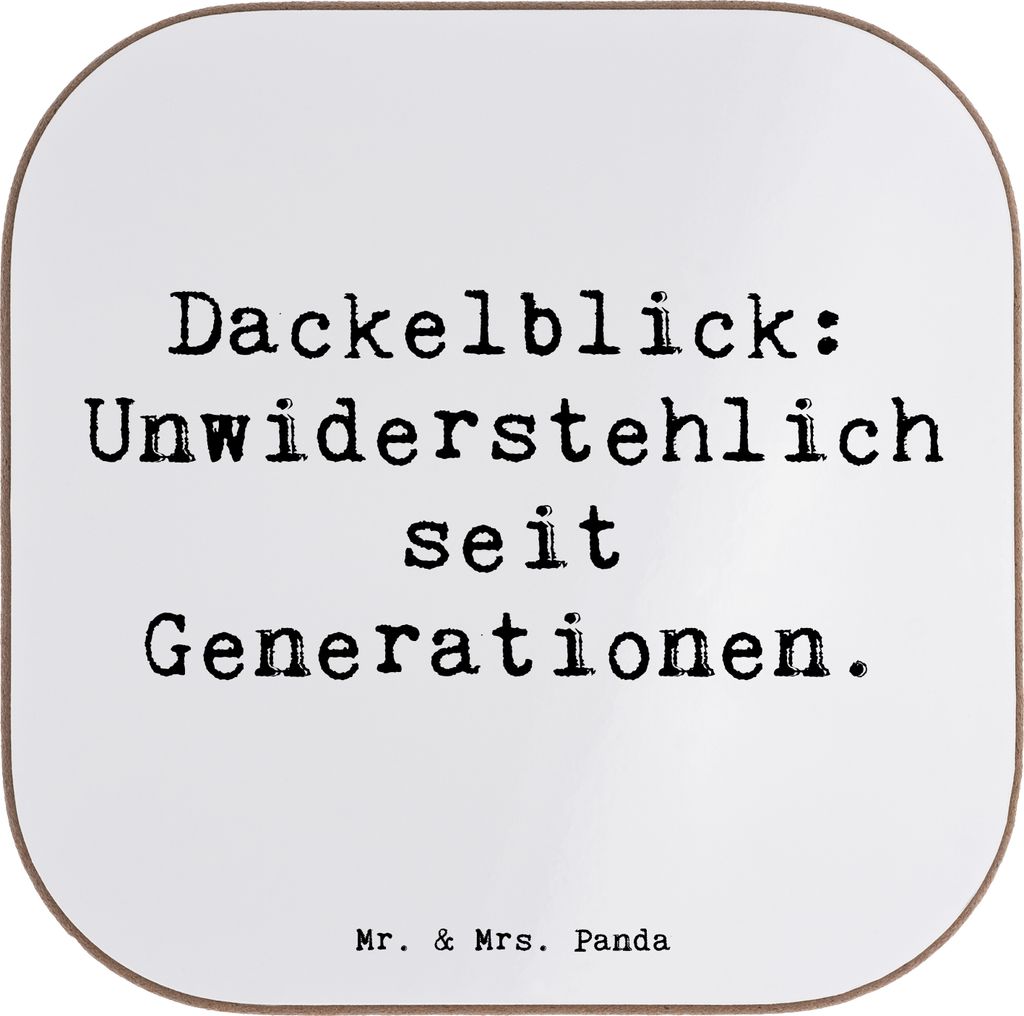 Mr. & Mrs. Panda Untersetzer für Gläser Spruch Kurzhaardackel Dackelblick - Weiß - Geschenk, Tischschoner, besondere Verbindung, gläserunterset...