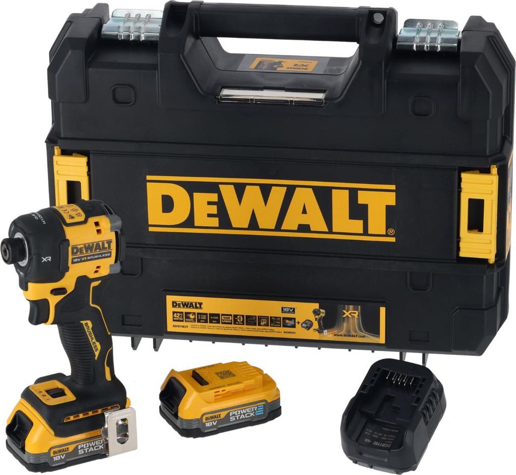 DeWalt DCF870E2T-QW Hydraulischer Akku-Schlagschrauber 1/4" 2x 18 Volt / 1,7 Ah Powerstack