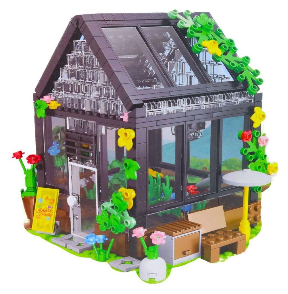 Lean Bausteine Mini-Gewächshaus Gartenhaus 588 El.