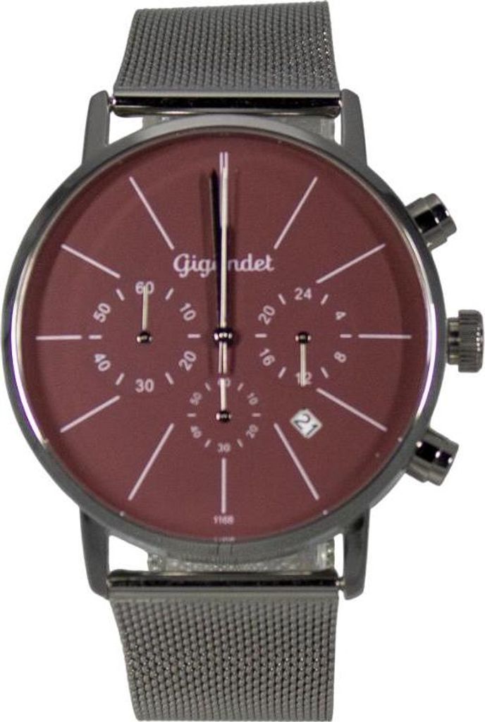 Gigandet Chronograph Armbanduhr Herren Damen Silber Braun Datum G32-010