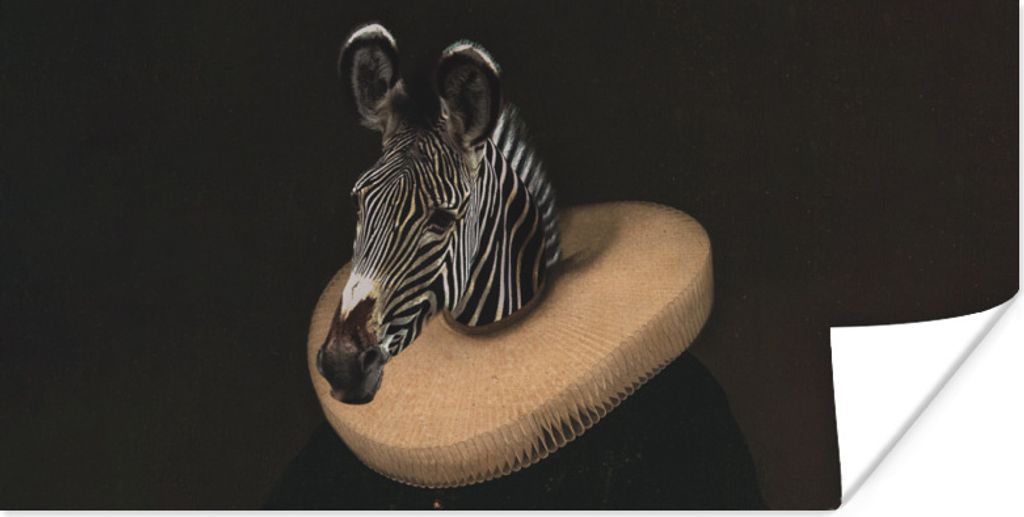 MuchoWow Poster Zebra - Halsband - Tiere 160x80 cm - Foto Poster