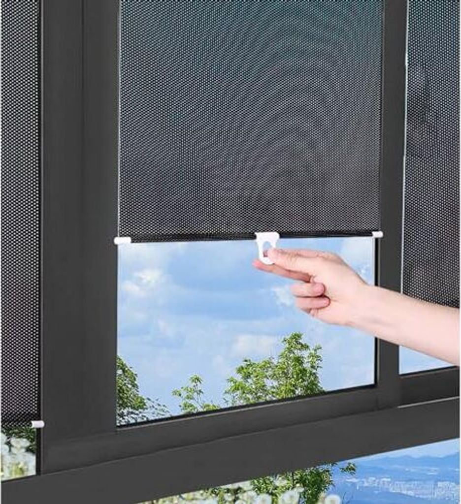 Roller Blind, kein Bohrer, schwarze Blackout Blind Saugnapfbecher, Tagesabend -Duo -Blindfenster, einziehbare Balkonenläden, tragbare temporäre
