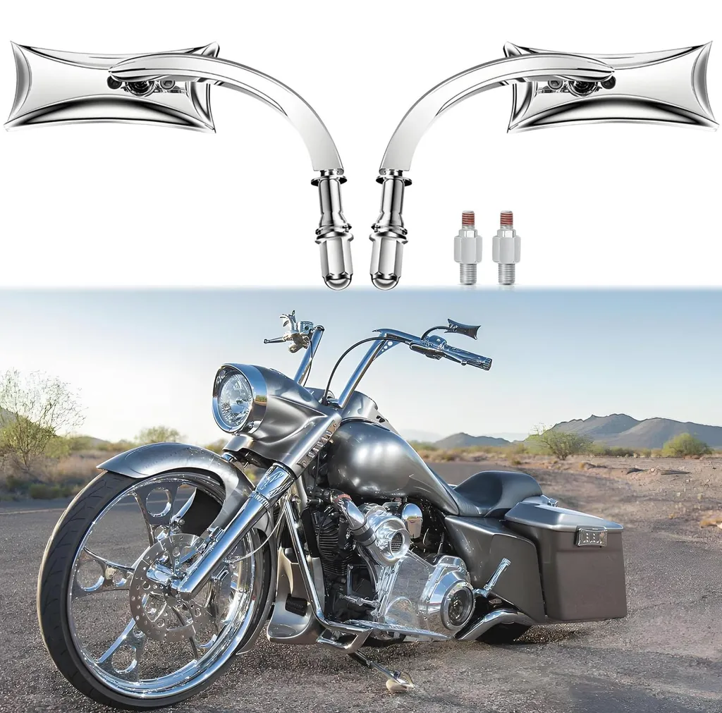 Rétroviseur moto M10 au design irrégulier chromé pour Street Softail