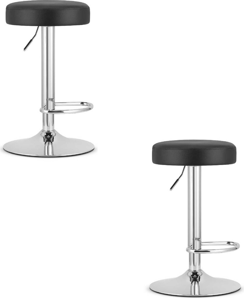 ROJST hocker - černá  / chromová základna x 2 Obrázek produktu 