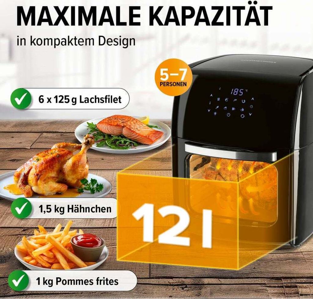 GOURMETmaxx XXL Heißluftfritteuse 12 Liter Fritteuse Produktbild 4